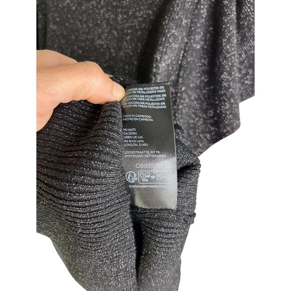 Maeve By Anthropologie Sweater Womens XS Black Shimmer Turtleneck Keyhole Back - Picture 7 of 9